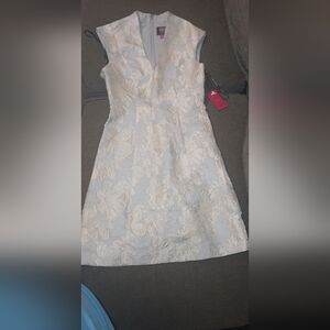 Vince Camuto Blue Sheath Mini Dress with V-Neck